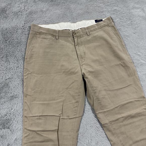Polo Ralph Lauren Pants Mens 38x32 Khaki Classic Fit Chinos Casual Dress Cotton - Picture 1 of 10